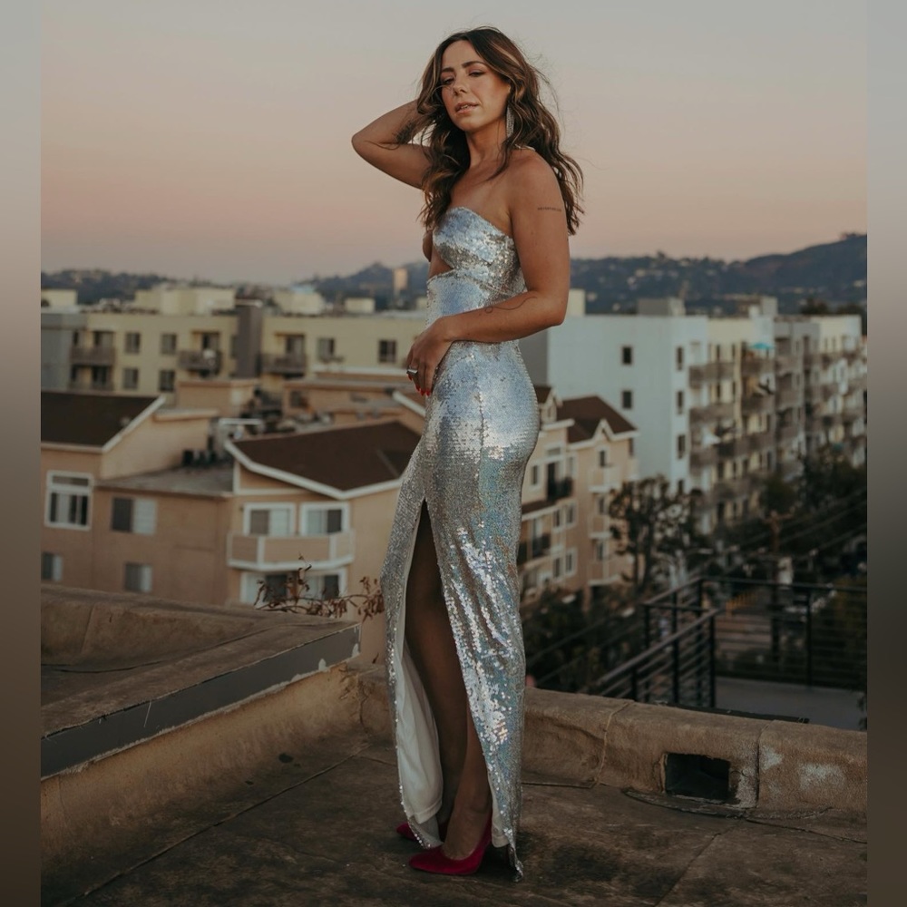 Finesse Alexi Multi Sequin Strapless Gown